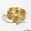 Simple Style Solid Color 304 Stainless Steel Spring Wrap Stretch Multilayer Bangle In Bulk