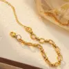 Wholesale Ion Plating (IP) 18K Gold Plated Solid Color 304 Stainless Steel Hip-Hop Streetwear Cool Style Waterproof Non Tarnish Jewelry Set