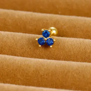 3 Gold Blue Diamond 1 Piece