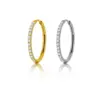 Wholesale Simple Style Geometric Stainless Steel Rhinestones Hoop Earrings 1 Pair
