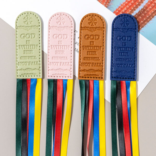 Wholesale Web leather colorful ribbon bookmark