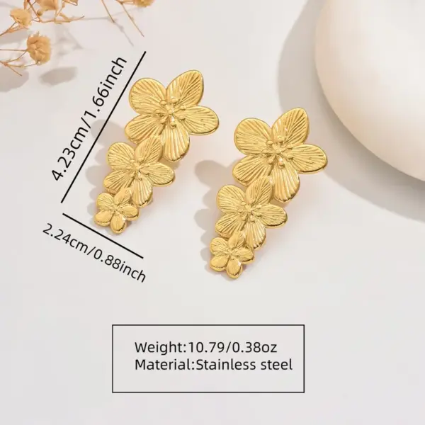 1 Pair Sweet Simple Style Classic Style Flower 304 Stainless Steel Imitation Gold Electroplating Ear Studs