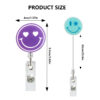 Wholesale Glitter acrylic medical retractable rotating alligator clip easy to pull