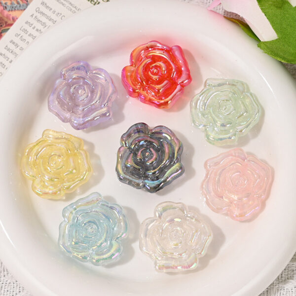 Wholesale Luminous Rose Loose Beads Plated Rose Beads