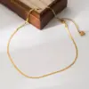 Wholesale Jewelry Casual Simple Style Solid Color 304 Stainless Steel 18K Gold Plated Plating Stainless Steel Necklaces
