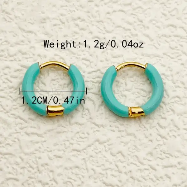 Wholesale PVD Coated Real Gold Plated 14K Gold Circle 304 Stainless Steel Sweet Streetwear Waterproof Non Tarnish Earrings