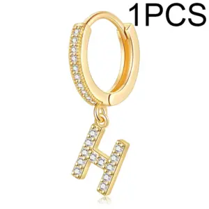 Single Alphabet Letter Earrings H