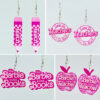 Wholesale Cross-border popular jewelry Amazon teacher Apple Pencil teacher pink Reading School earrings acrylic earrings