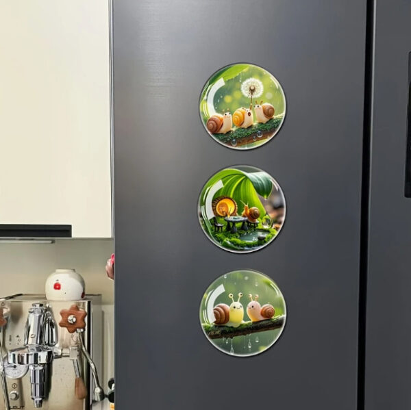 Wholesale Cross-Border Hot Selling Cute Snail Bubble Grass and Raindrop Garden Glass Patch Soft Magnetic Refrigerator Magnet