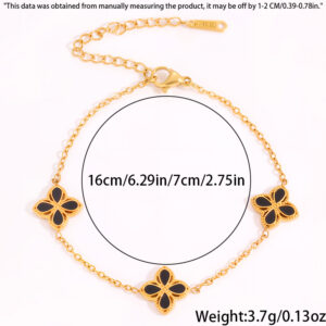 Black diamond clover bracelet