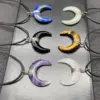 Wholesale Fashion Moon Crystal Polishing Pendant Necklace 1 Piece