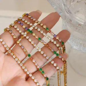 Wholesale PVD Coated Real Gold Plated 18K Gold Geometric 304 Stainless Steel Fashion Waterproof Non Tarnish 304 Stainless Steel Bracelets