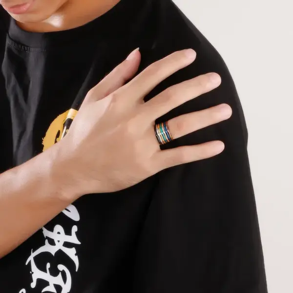 Wholesale Jewelry Fashion Round Titanium Steel 18K Gold Plated Polishing Stainless Steel Rings