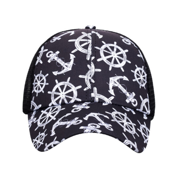 Wholesale European and American Cross-Border Baseball Cap with nytail Opening for Women, Anchor Design, Sun Protection, Breathable Mesh Cap B1183