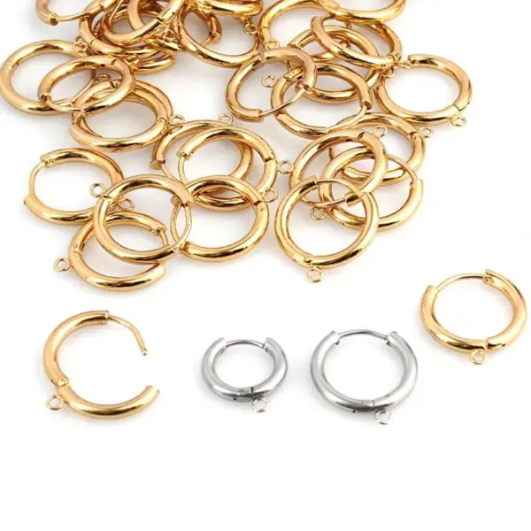 PVD Coated 18K Gold Real Gold Plated Round 201 Stainless Steel Simple Style Waterproof Non Tarnish Earrings