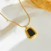 Wholesale 304 Stainless Steel Square PVD Coated Acrylic 18K Real Gold Plated Simple Style Classic Style Waterproof Non Tarnish Plating Gold Jewelry Set