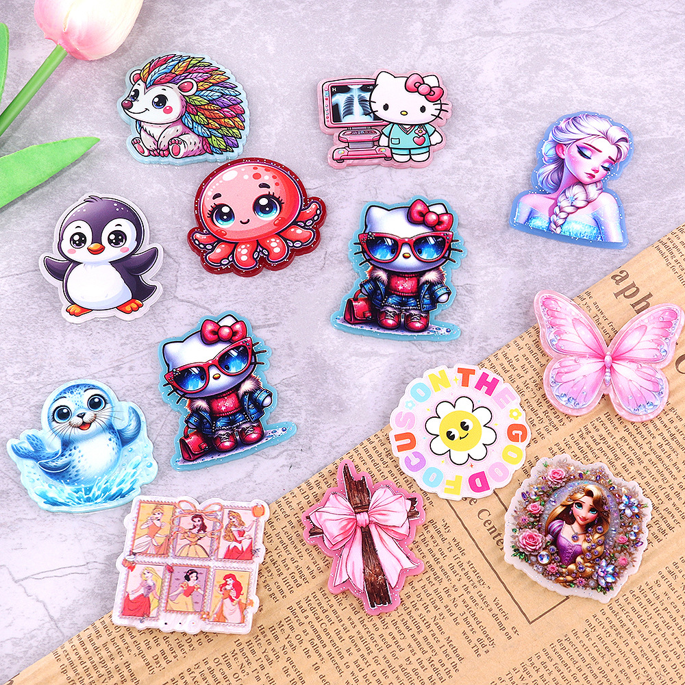 Wholesale New loose wder cross-border cartoon cute jewelry acrylic pins able DIY patch aessories