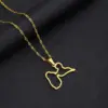 Wholesale Jewelry Vintage Style Map Guadeloupe Map 201 Stainless Steel 304 Stainless Steel Plating Pendant Necklace
