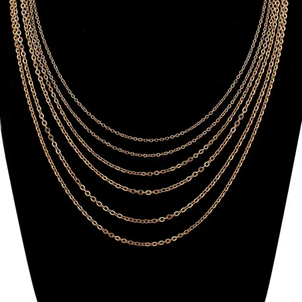 Wholesale PVD Coated 18K Gold Plated Geometric Titanium Steel Fashion Waterproof Non Tarnish Necklace