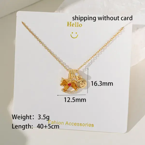 Wholesale PVD Coated Real Gold Plated 18K Gold Pentagram Ice Cream Animal 304 Stainless Steel Simple Style Waterproof Non Tarnish 304 Stainless Steel Lobster Trigger Clasp Closure Pendant Necklace