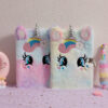 Wholesale Cartoon big-eyed unicorn plush notebook