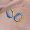 Wholesale PVD Coated Real Gold Plated U Shape 304 Stainless Steel Synthetic Resin IG Style Simple Style Waterproof Non Tarnish 304 Stainless Steel Earrings