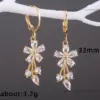 Wholesale 1 Pair Sweet Flower Copper Inlay Artificial Gemstones Earrings
