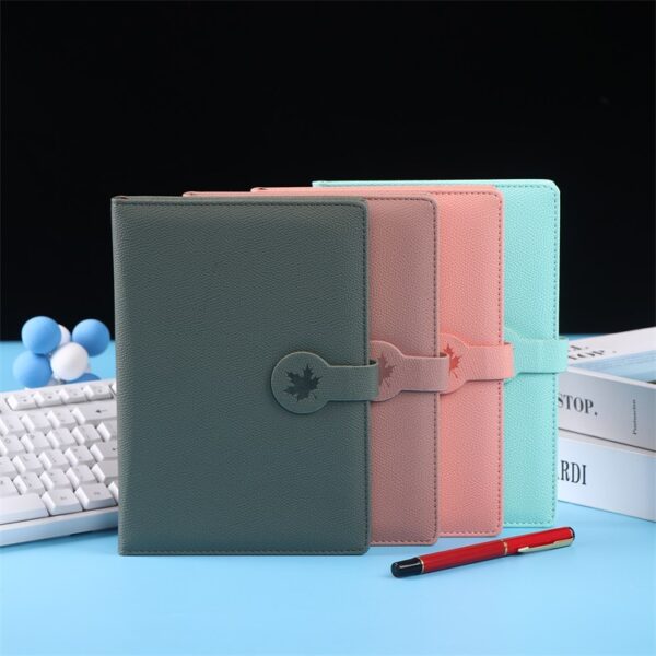 Wholesale A5 business notebook creative gift PU buckle notepad student diary meeting record book in stock