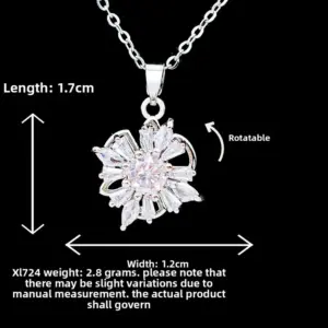 XL724 Exotic Flower Necklace / Silver