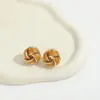 Wholesale 1 Pair Elegant Round Copper 14K Gold Plated Ear Studs