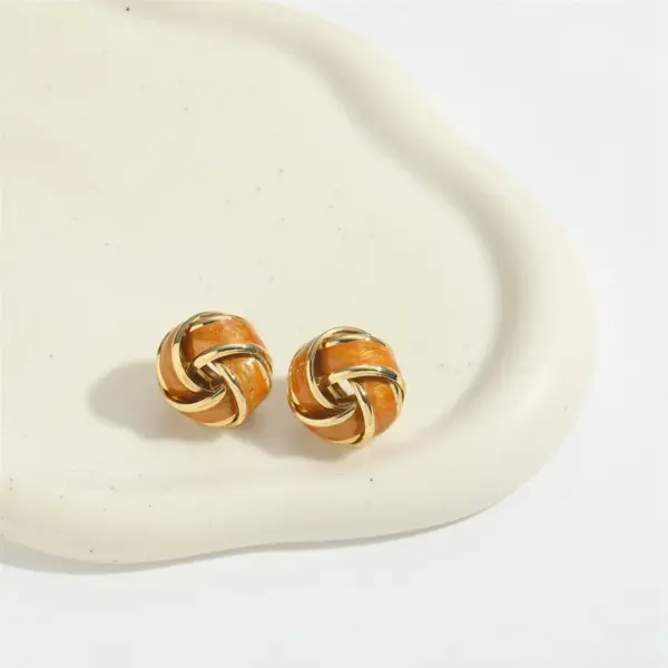 Wholesale 1 Pair Elegant Round Copper 14K Gold Plated Ear Studs
