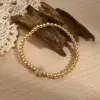 Wholesale Jewelry Casual Simple Style Letter Copper Zircon 18K Gold Plated Handmade Polishing Inlay Beaded Chain Bracelets