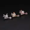 Ear Cartilage Rings & Studs Flower 316L Stainless Steel Copper Waterproof Non Tarnish Surgical Steel Zircon