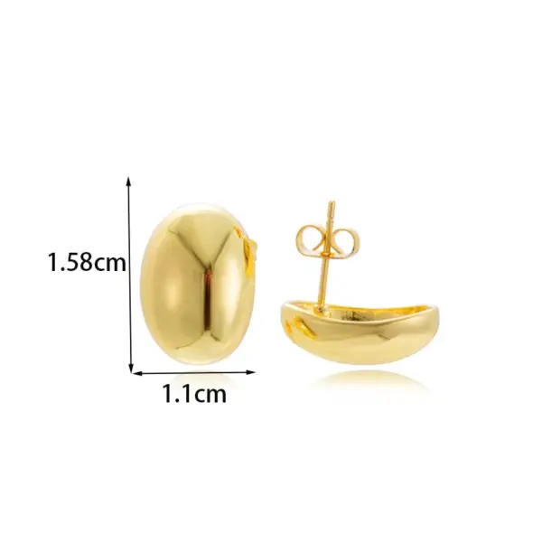 Wholesale 1 Pair French Style Simple Style Classic Style Semicircle Double Ring Copper Ear Studs