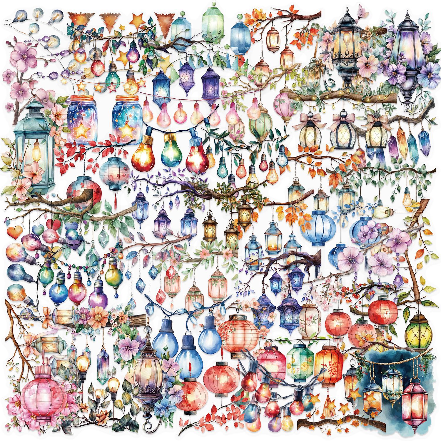 Wholesale 50 transparent ins lights dim sticker bag waterproof transparent PET hand aount material decorative guitar notebook