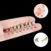 Wholesale 1 Piece 316L Stainless Steel Pure Titanium Titanium Zircon Lip Rings Flower Waterproof Non Tarnish Surgical Steel