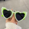 Wholesale New bridal sunglasses styling glasses with rhinestone bride letters pearl heart female wedding party sunglasses