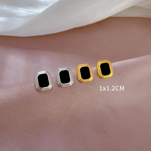 Wholesale Electroplating Golden Plated Geometric Titanium Steel Titanium Steel Ear Studs