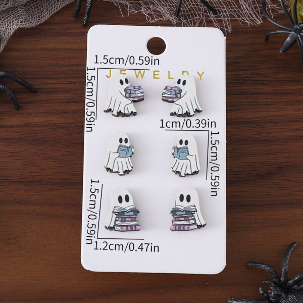 oly-e2f30271ee3bc3db0c5933842f539c96 Wholesale Gothic Book Ghost Wooden Earring Set