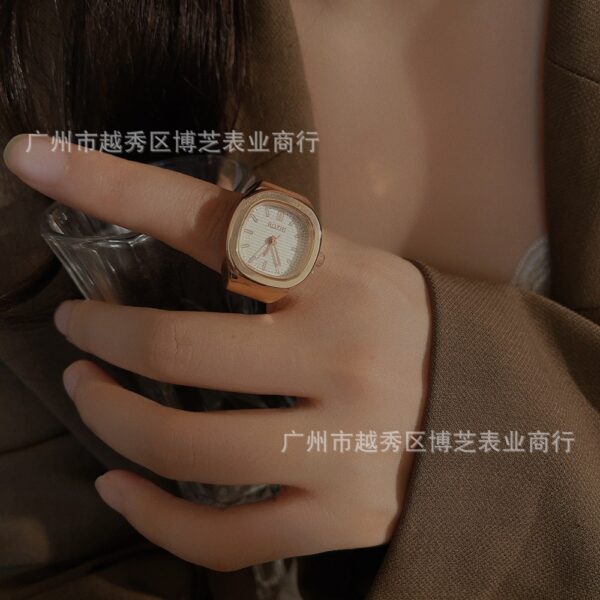 Wholesale [Ring Watch] New Hot Square Ring Watch AliExpress Amazon Foreign Trade Explosions See Time