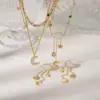 Wholesale Jewelry French Style Simple Style Clouds Star Moon 304 Stainless Steel 18K Gold Plated Jewelry Set