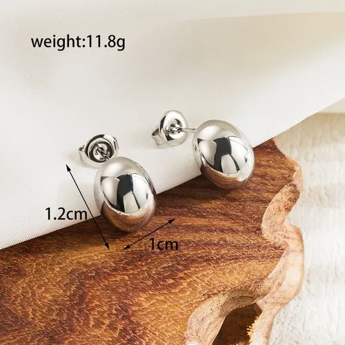 1 Pair Casual Round Solid Color Plating 304 Stainless Steel 18K Gold Plated Stainless Steel Earrings