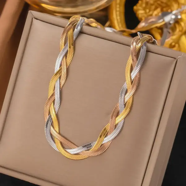 oly-e2fad01b06228eb2317d50e8f2811f3f Wholesale Jewelry Simple Style Classic Style Solid Color Titanium Steel Plating Bracelets Necklace