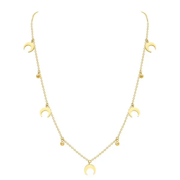 Wholesale PVD Coated Real Gold Plated Cross Four Leaf Clover Lightning 304 Stainless Steel Retro Simple Style Waterproof Non Tarnish 304 Stainless Steel Necklace