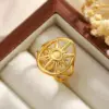 Wholesale PVD Coated Real Gold Plated Sunflower Star Shell 304 Stainless Steel Exaggerated Marine Style Simple Style Waterproof Non Tarnish Open Rings