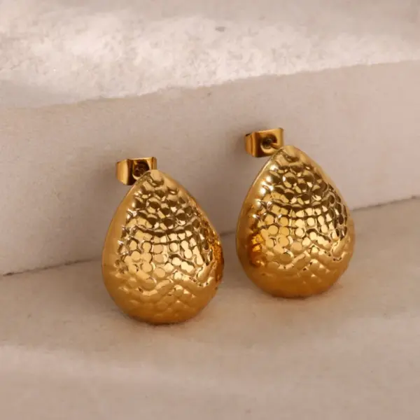 PVD Coated Real Gold Plated Geometric Butterfly 304 Stainless Steel Elegant Vintage Style Waterproof Non Tarnish Ear Studs