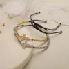 Wholesale Simple Style Commute Cross Copper 18k Gold Plated Zircon Bracelets In Bulk