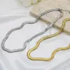 Wholesale PVD Coated 18K Gold Real Gold Plated Solid Color 667 Stainless Steel Simple Style Waterproof Non Tarnish 667 Stainless Steel Necklace