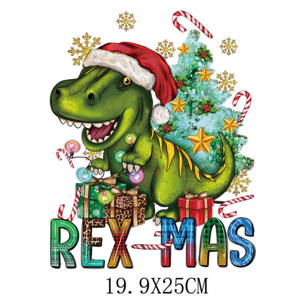 Wholesale Green cartoon Christmas heat transfer pattern