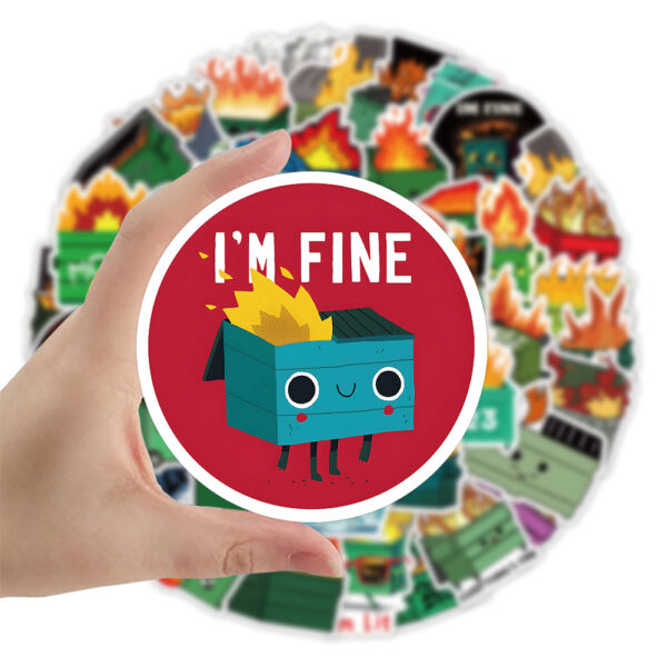 Wholesale 50 cartoon trash can fire stickers